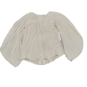 Young Fabulous and Broke‎  Bell Sleeve Button Down Back Beige Blouse Size S.